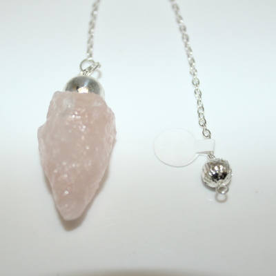 Rose Quartz (natural) Pendulum with Charm