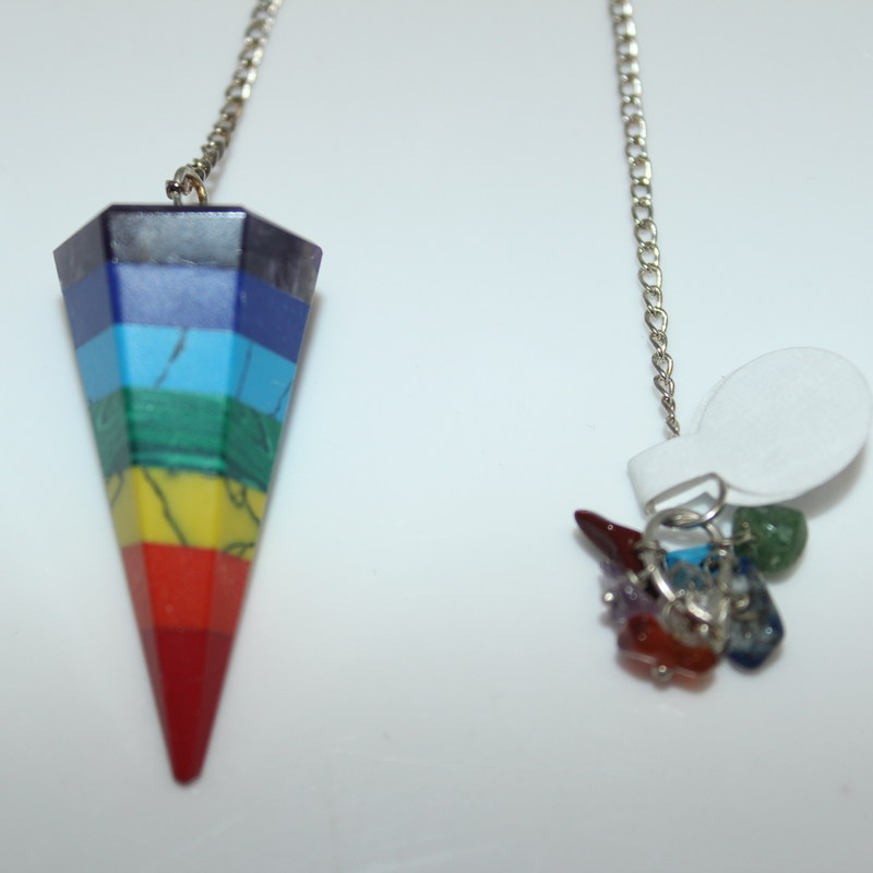 Multi-Layerd Chakra (hexagonal) Pendulum with Chakra Stone Charm