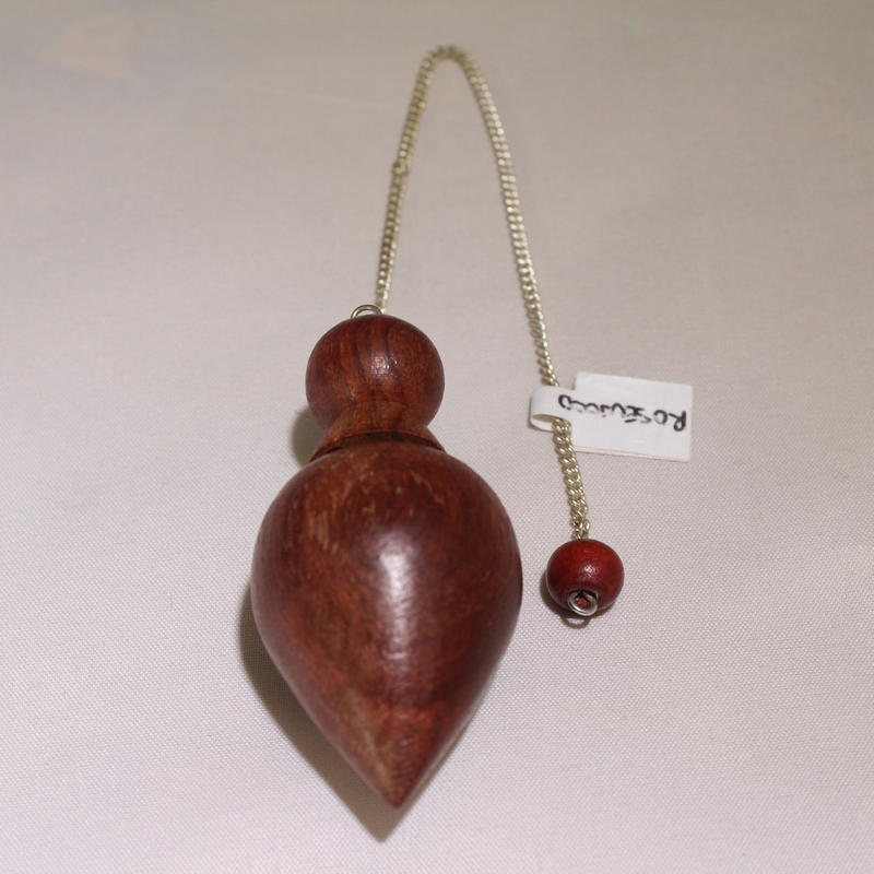 Rosewood (bullet, cork stopper or acorn shape ) Pendulum with Round Rosewood Charm