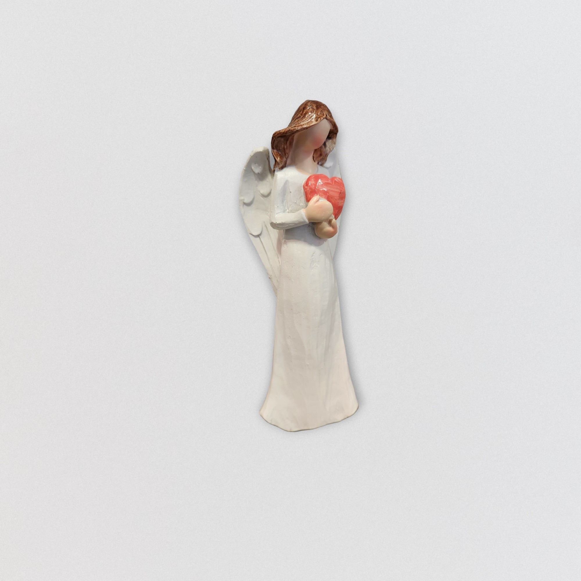 Statue - Angel Holding Red Heart